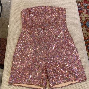 Strapless sequences onesie